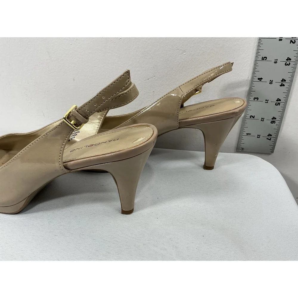Womans Excellent Condition Bandolino Melt Slingback Platform Pumps 10 M Nude